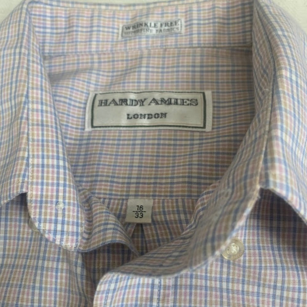Hardy Amies London Men’s Size M 16-33 Button-Down Long Sleeve Dress Shirt